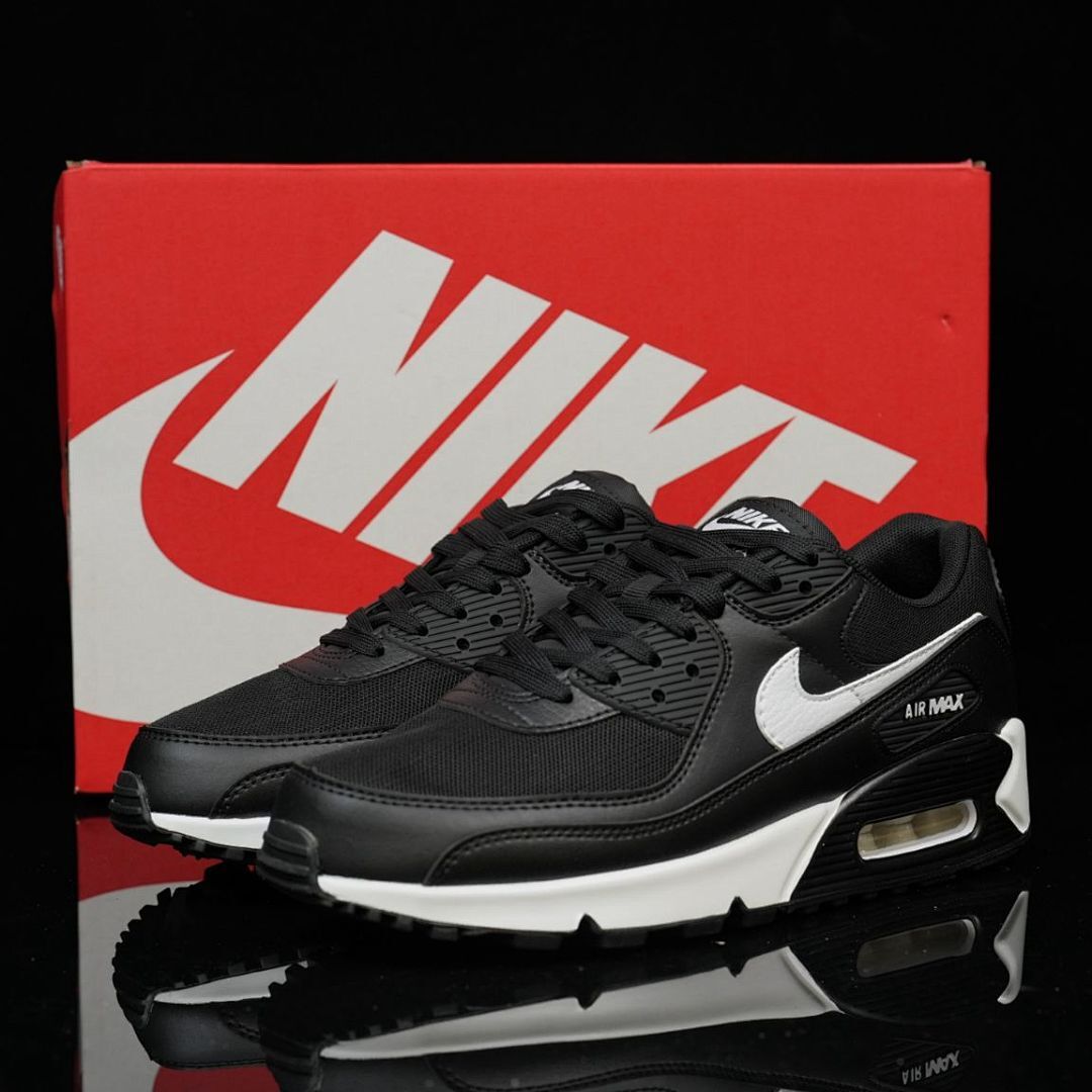Nike Air Max 90 Leather Black White 302519-001