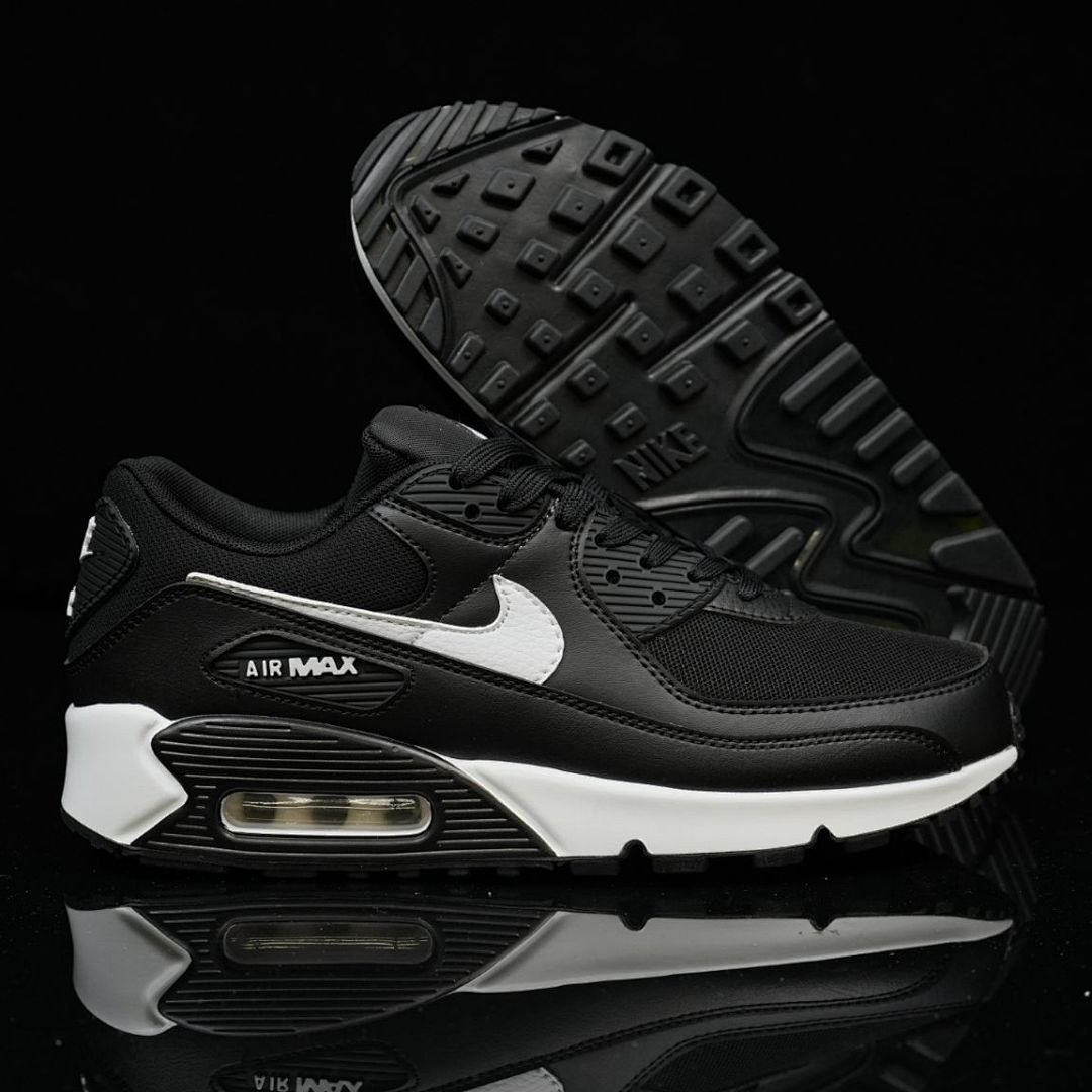 Nike Air Max 90 Leather Black White 302519-001