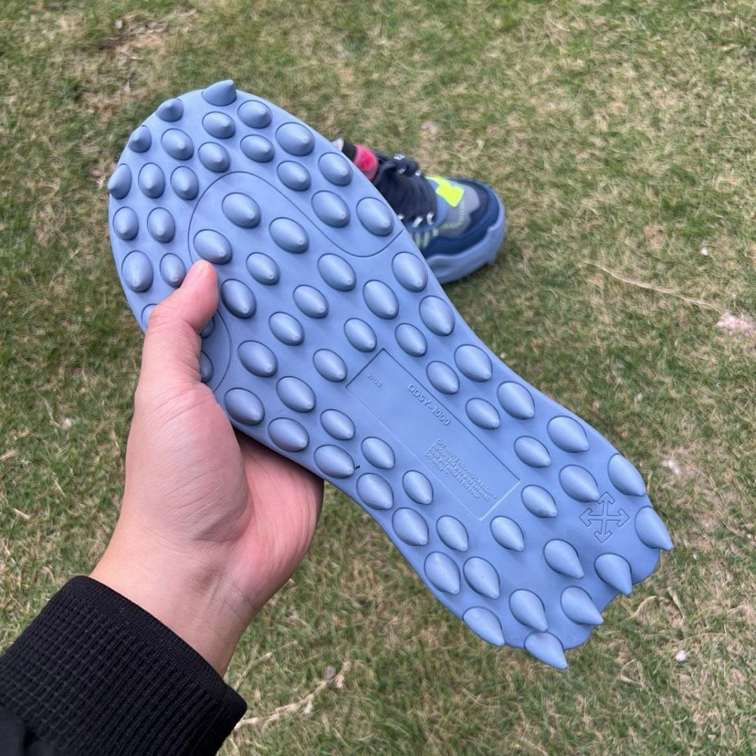 Off-White ODSY-1000 Sneakers Navy Blue Grey Neon Green