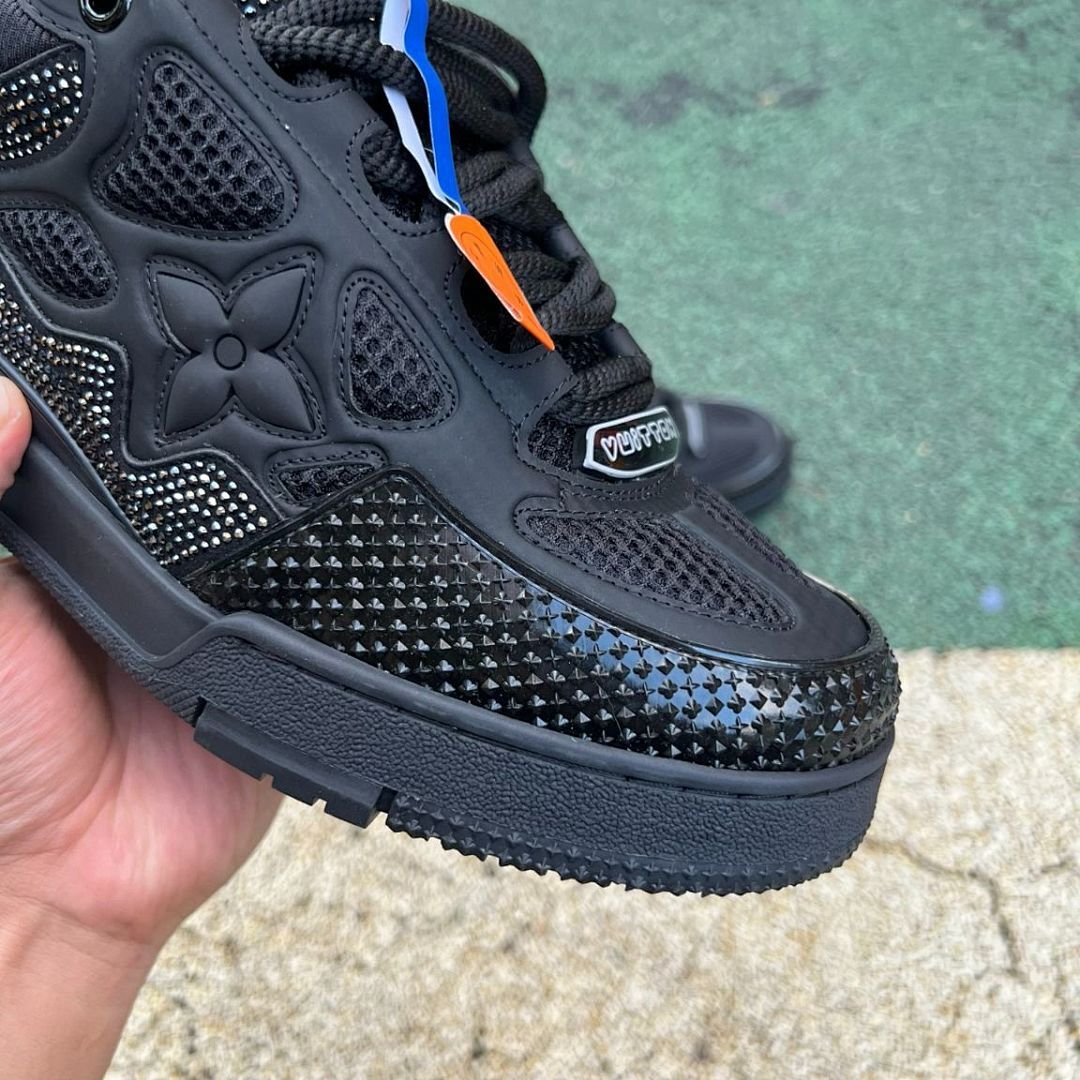 Louis Vuitton LV Trainer Sneaker Black Strass Rhinestone Embellished
