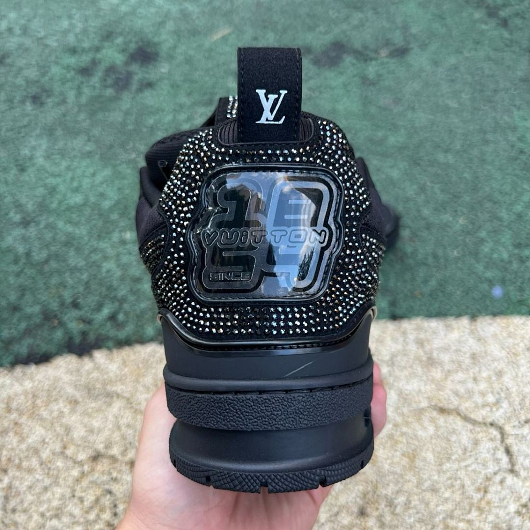 Louis Vuitton LV Trainer Sneaker Black Strass Rhinestone Embellished