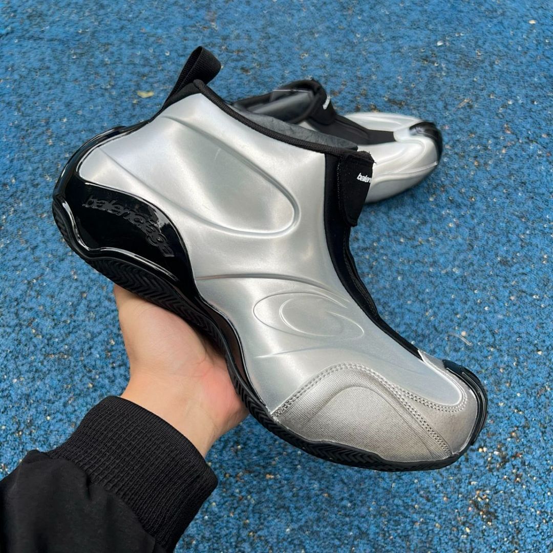 Balenciaga Zen Sneaker 617506 W1702 8100 Metallic Silver Black Luxury Designer Fashion Trainers
