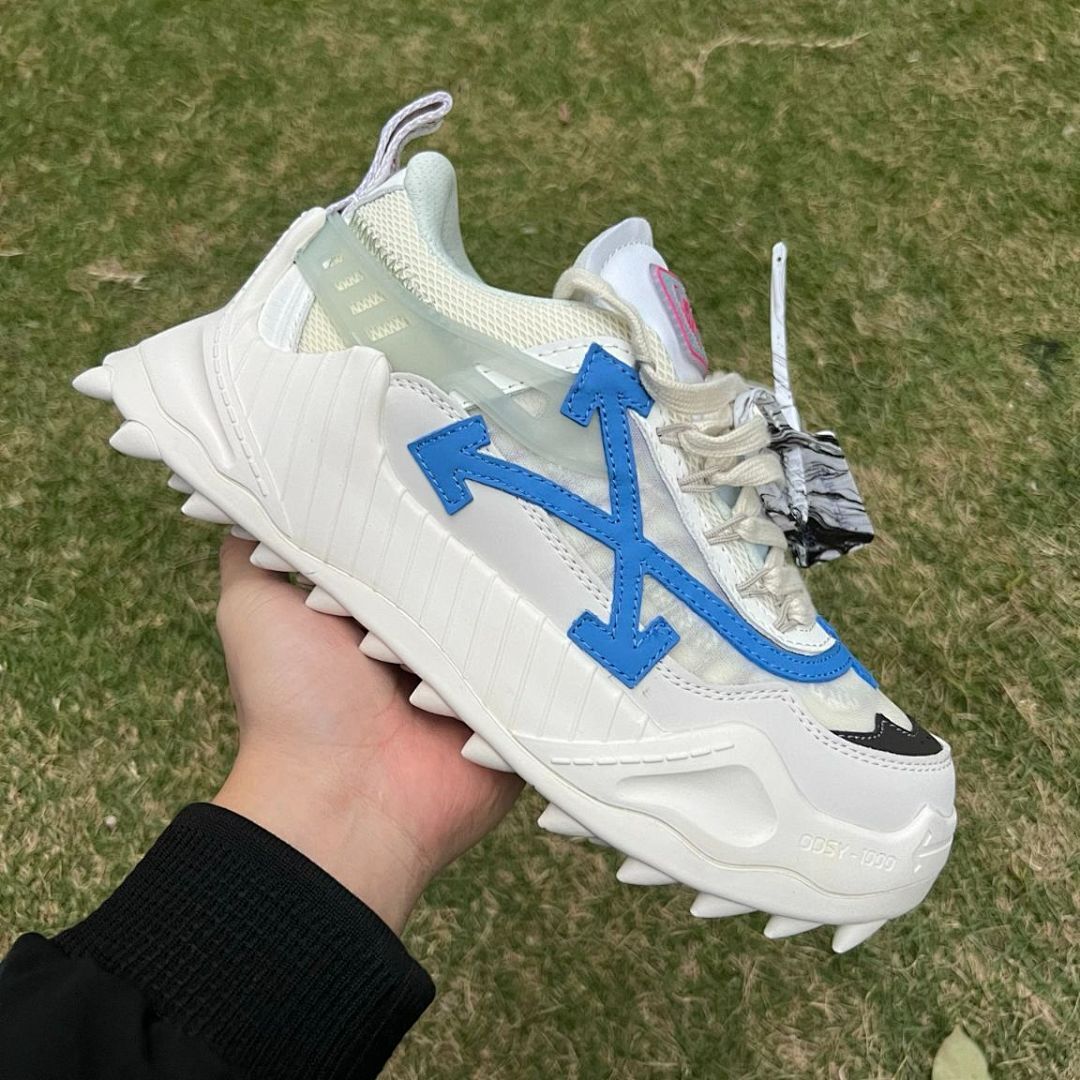 Off-White ODSY-1000 White Blue Arrows Sneakers