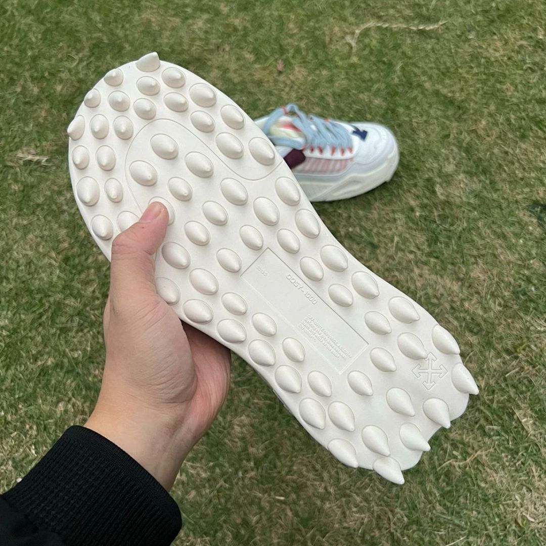 Off-White ODSY-1000 White Dark Blue Red Chunky Sneakers (OMIA139F198000403001)