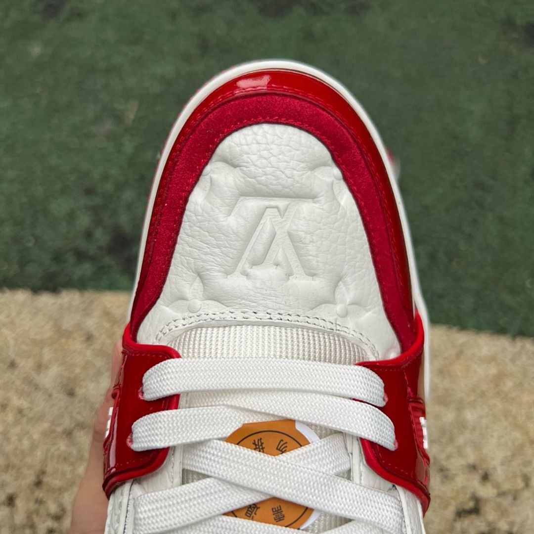 Louis Vuitton LV Trainer Monogram White Red Sneakers