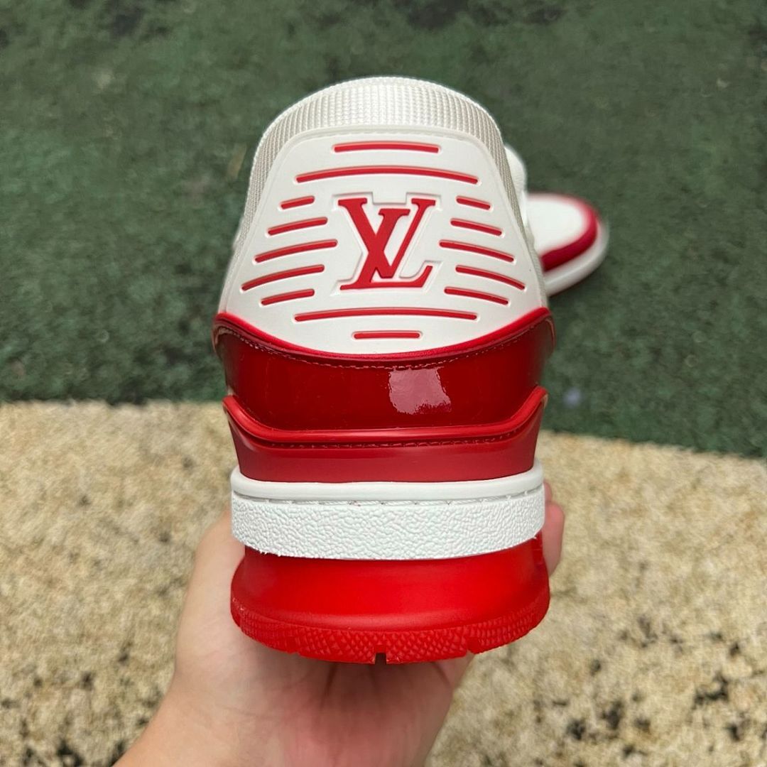 Louis Vuitton LV Trainer Monogram White Red Sneakers