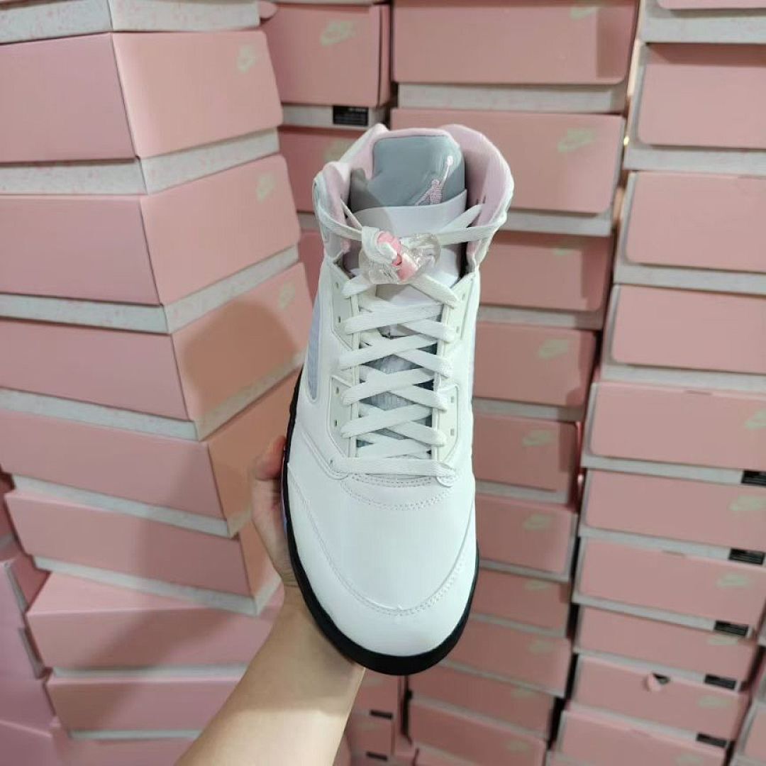 Nike Air Jordan 5 Retro GS Pinksicle White Black Pink Youth Sneakers (440892-168)
