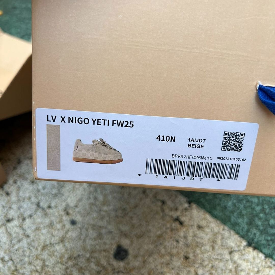 Louis Vuitton LV Squall Low Sneaker Beige Suede Embossed Damier Trainer