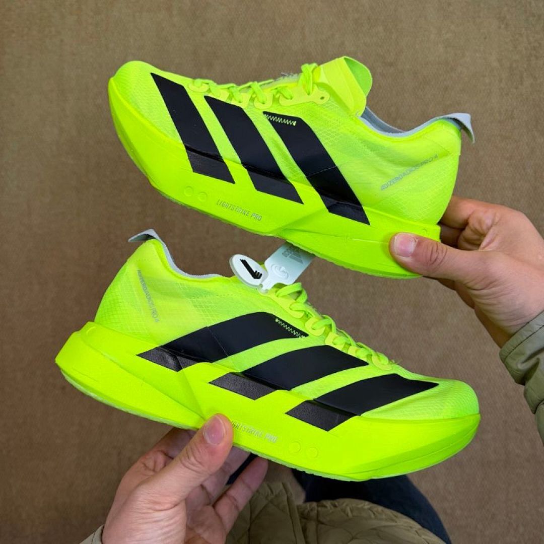 Adidas Adizero Adios Pro 3 Running Shoes Solar Yellow Core Black Lightstrike Pro Marathon Race Performance Training Sneakers (HQ3511)