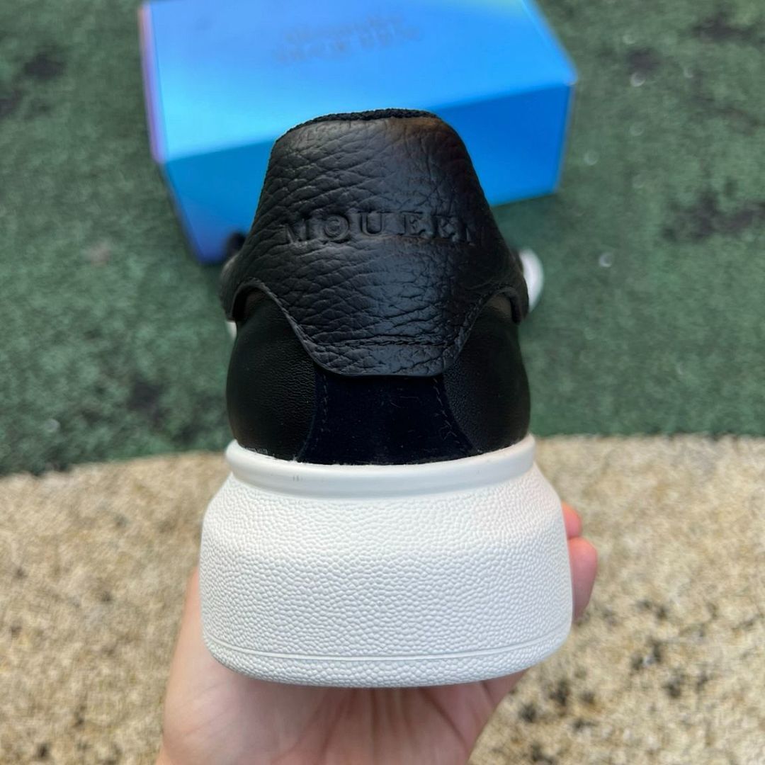 MQUEEN Black Leather Oversized Platform Sneakers