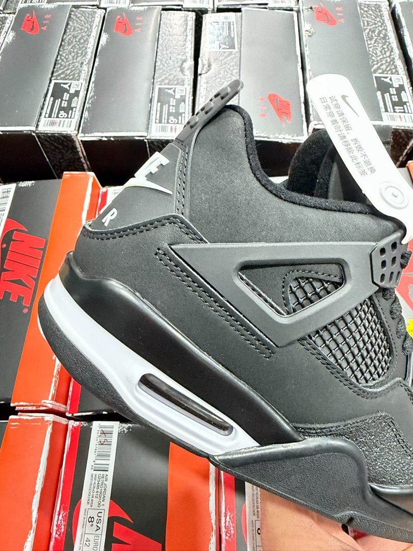 Nike Air Jordan 4 Retro Black White Sneakers