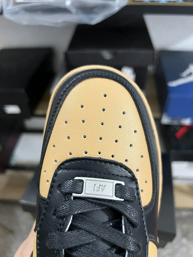 Nike Air Force 1 Low Black Light Brown Gum Medium Brown Sneakers (DN1430-001) AF1 Black Tan Dark Brown Mocha