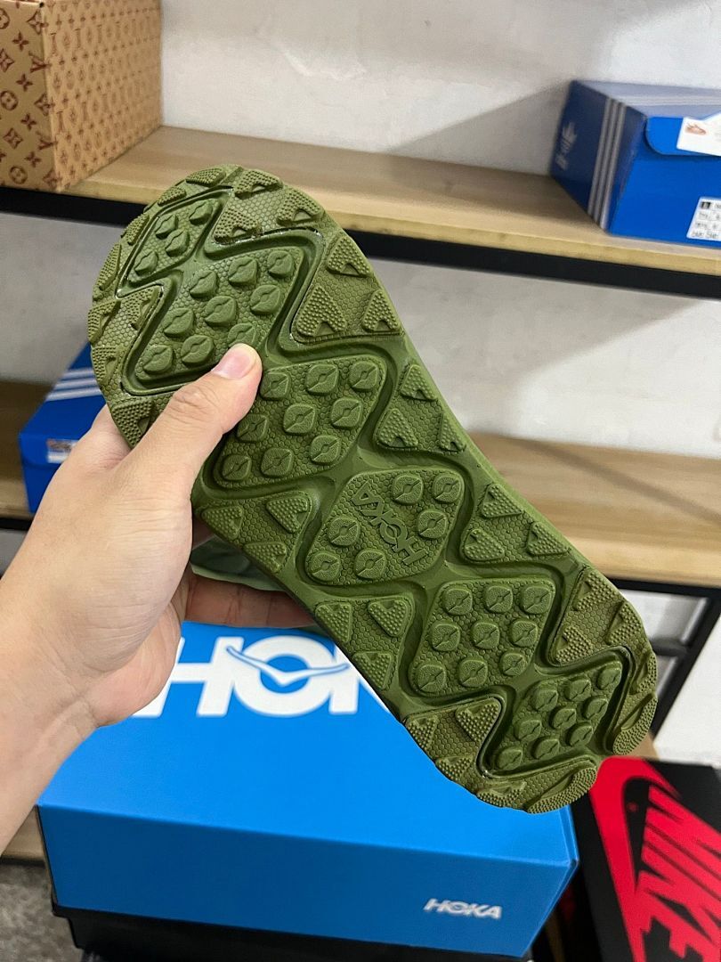 Hoka Transport Olive Green Walking Hiking Lifestyle Trail Sneakers