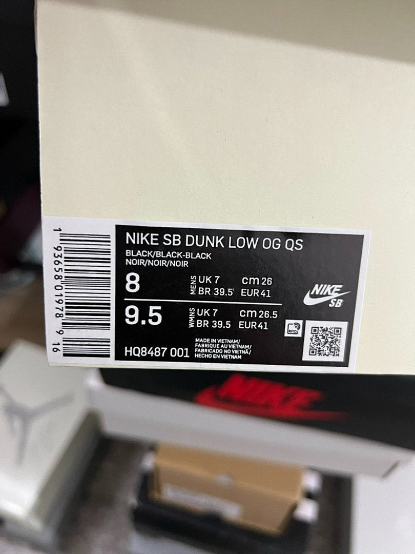 Nike SB Dunk Low Supreme '94 Black Varsity Red DH3228-001