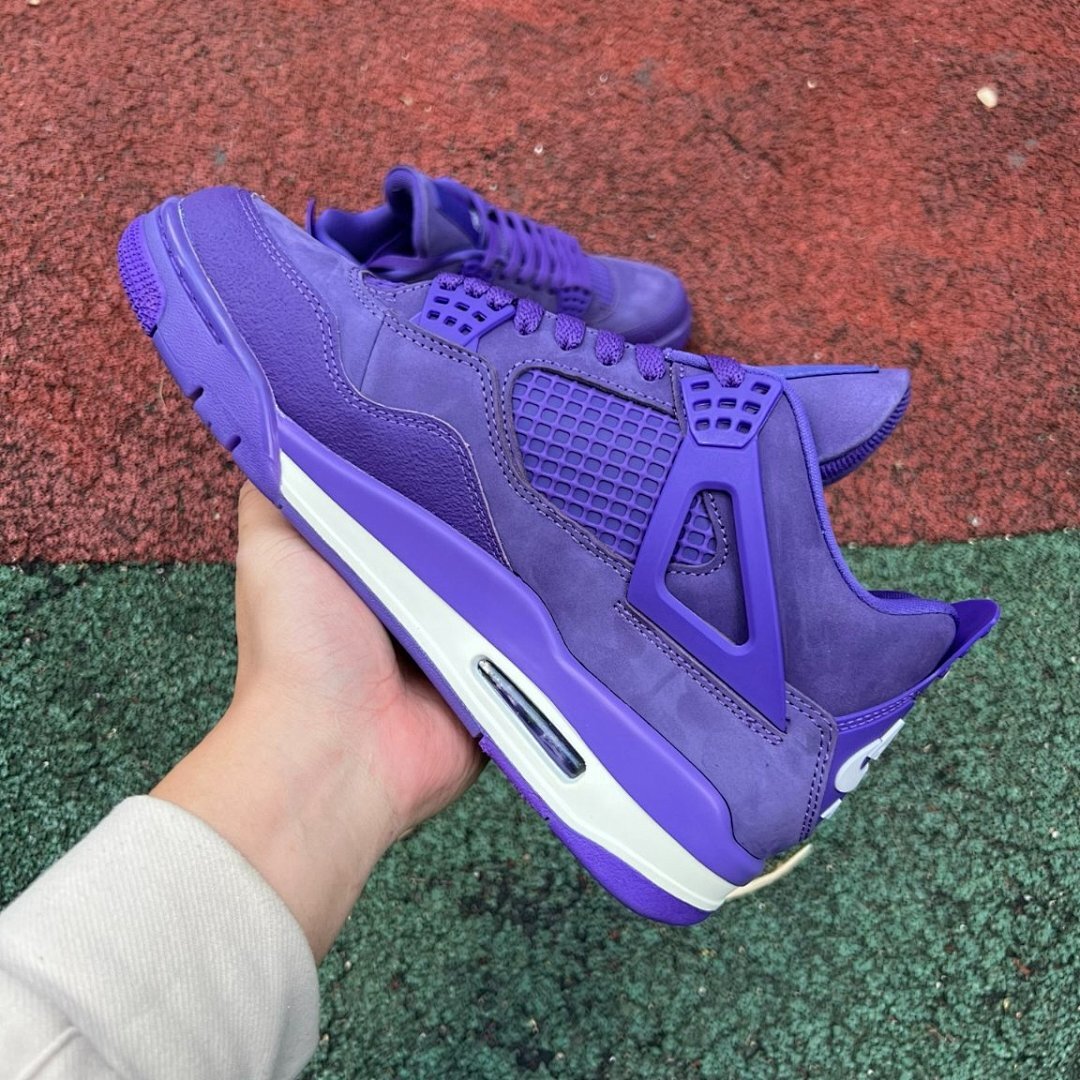 Travis Scott Air Jordan 4 Retro F&F Purple Suede Nike AJ4 Cactus Jack Exclusive Sneakers