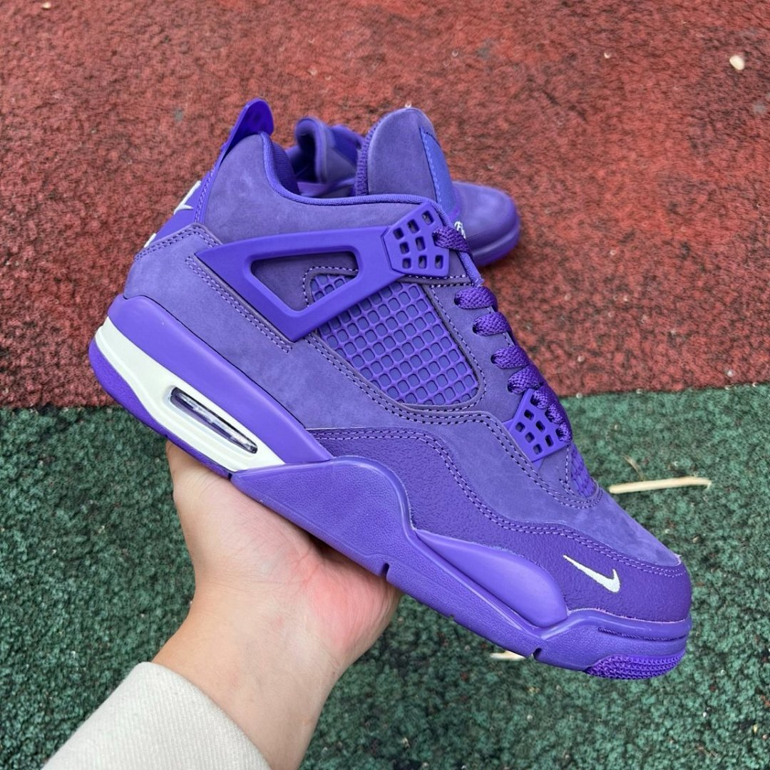 Travis Scott Air Jordan 4 Retro F&F Purple Suede Nike AJ4 Cactus Jack Exclusive Sneakers