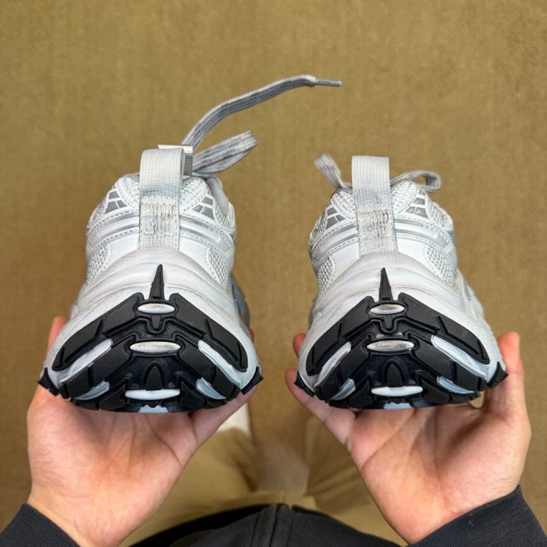 Balenciaga 3XL Trainer White Silver Grey Chunky Mesh Athletic Sneakers