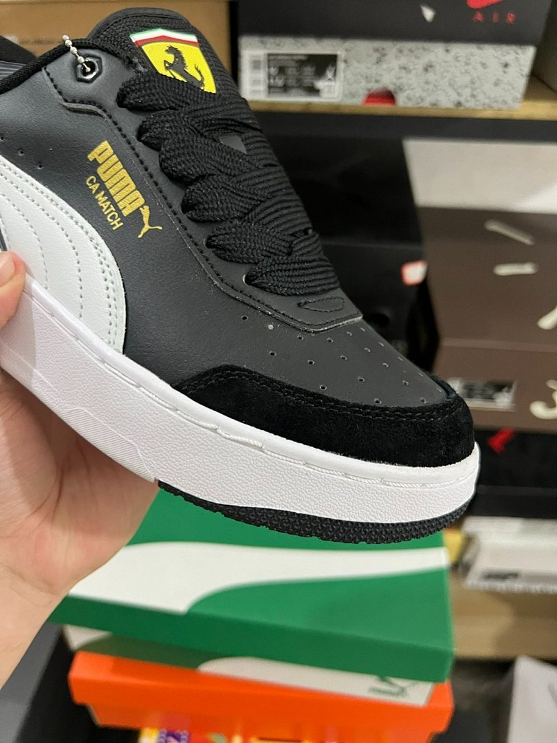 PUMA CA Match Leather Casual Sneakers Black White 387600-01