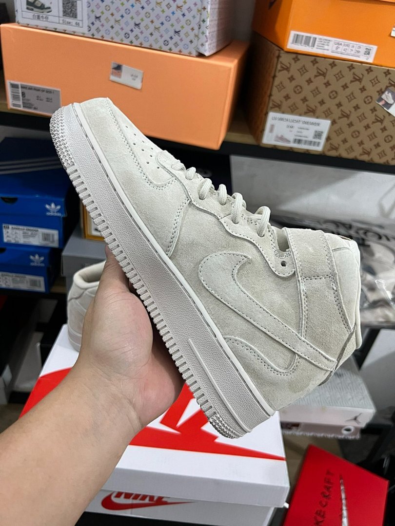 Supreme x Nike Air Force 1 Mid 'Light Bone' DR5056-002 Sneakers Shoes Cream Off-White