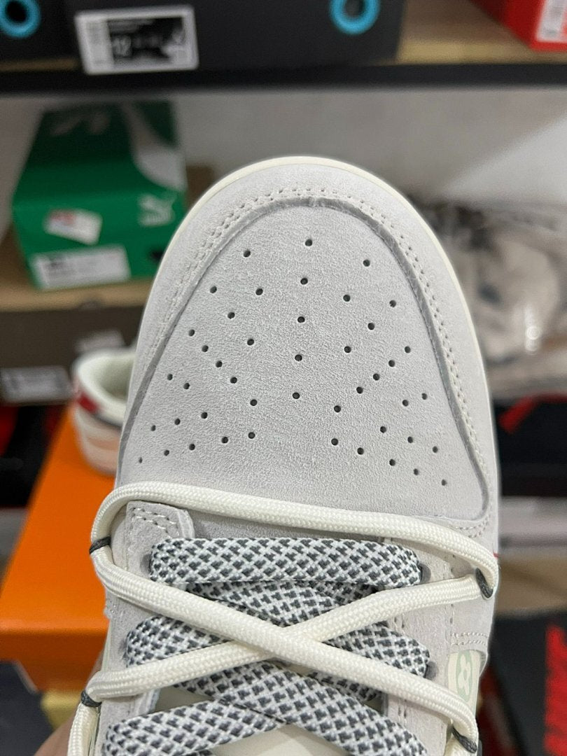 Louis Vuitton x Nike Dunk Low "Virgil Nigo" Grey Monogram Sneakers