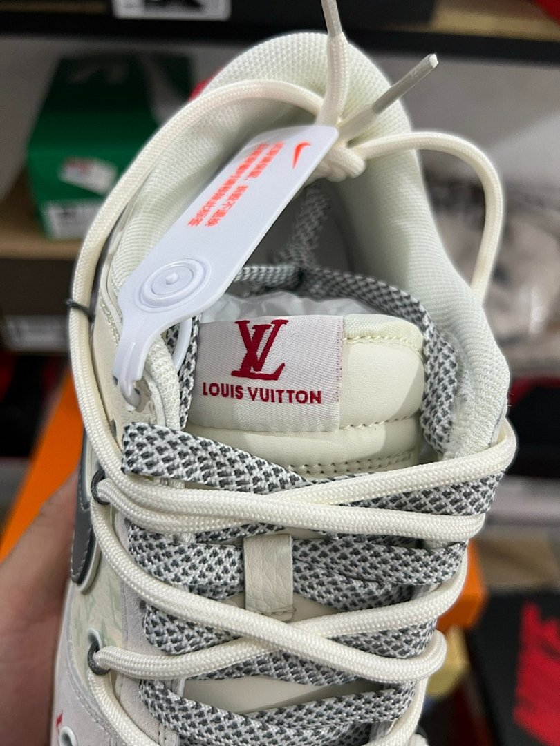 Louis Vuitton x Nike Dunk Low "Virgil Nigo" Grey Monogram Sneakers