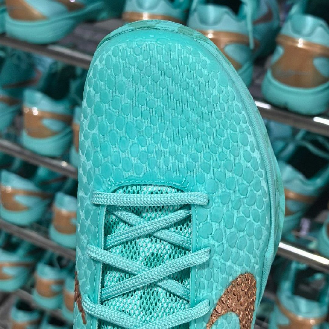 Nike Kobe 6 Protro Mint Gold Teal Aqua Basketball Shoes Sneakers