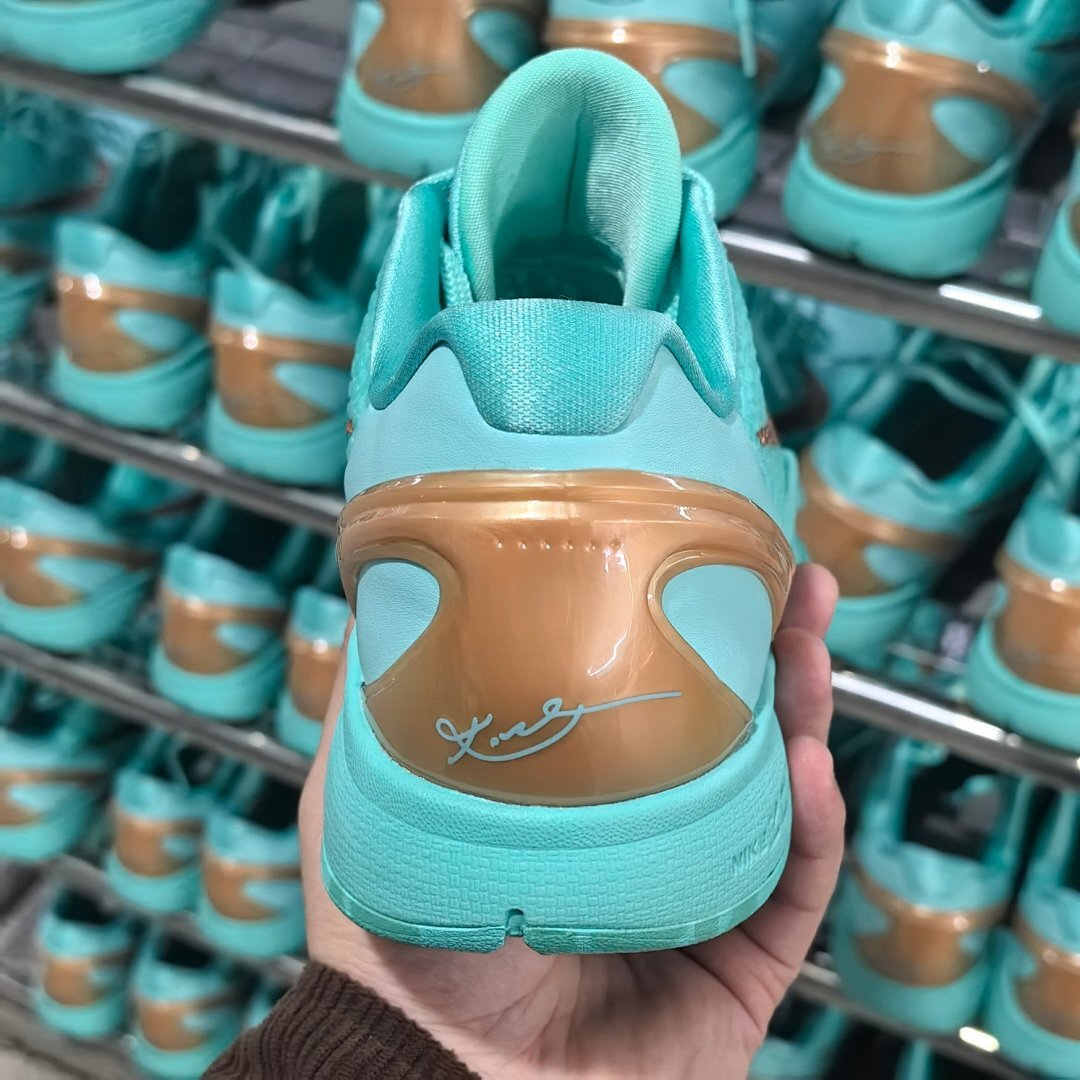 Nike Kobe 6 Protro Mint Gold Teal Aqua Basketball Shoes Sneakers