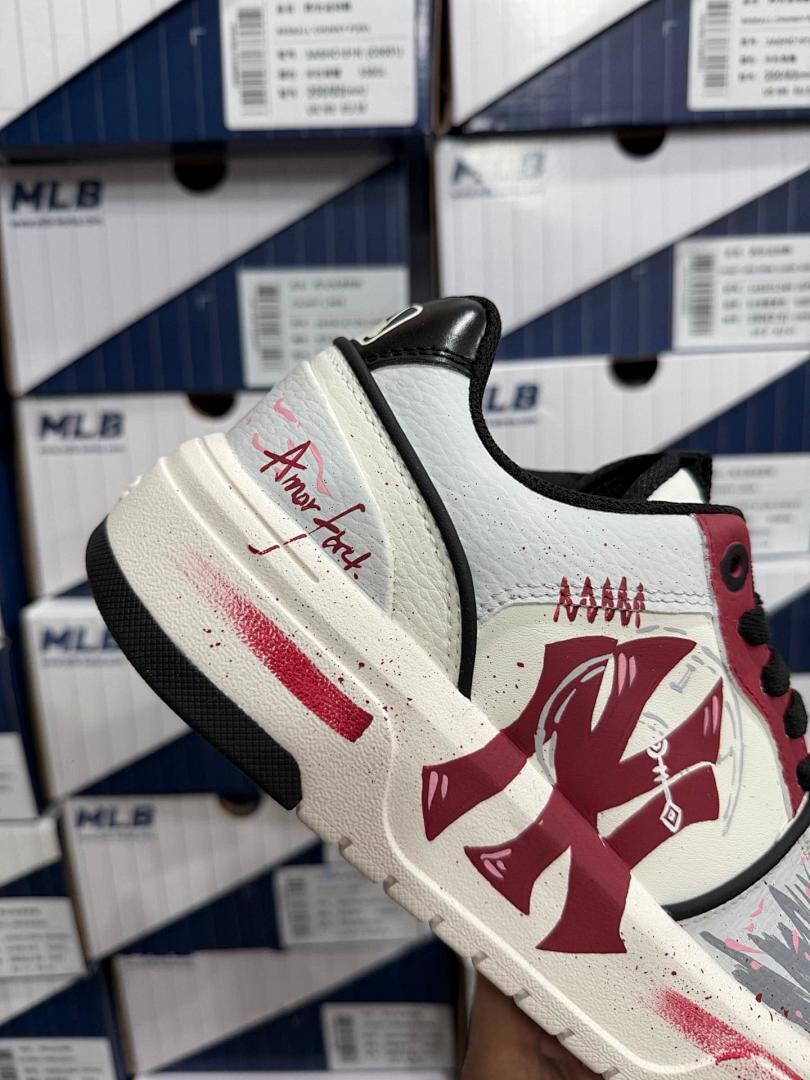 MLB Big Ball Chunky Pudel Amor Fact Sneakers White Burgundy Grey 3ASHC31Y C0RDY