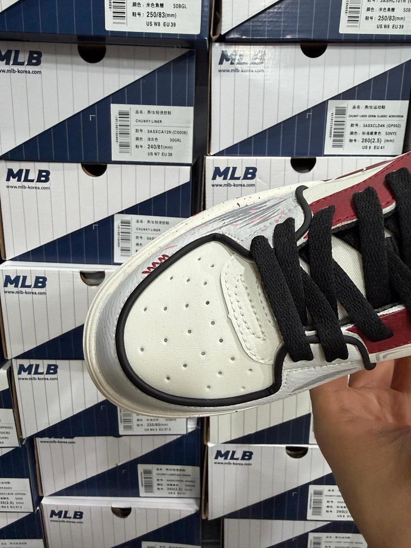 MLB Big Ball Chunky Pudel Amor Fact Sneakers White Burgundy Grey 3ASHC31Y C0RDY
