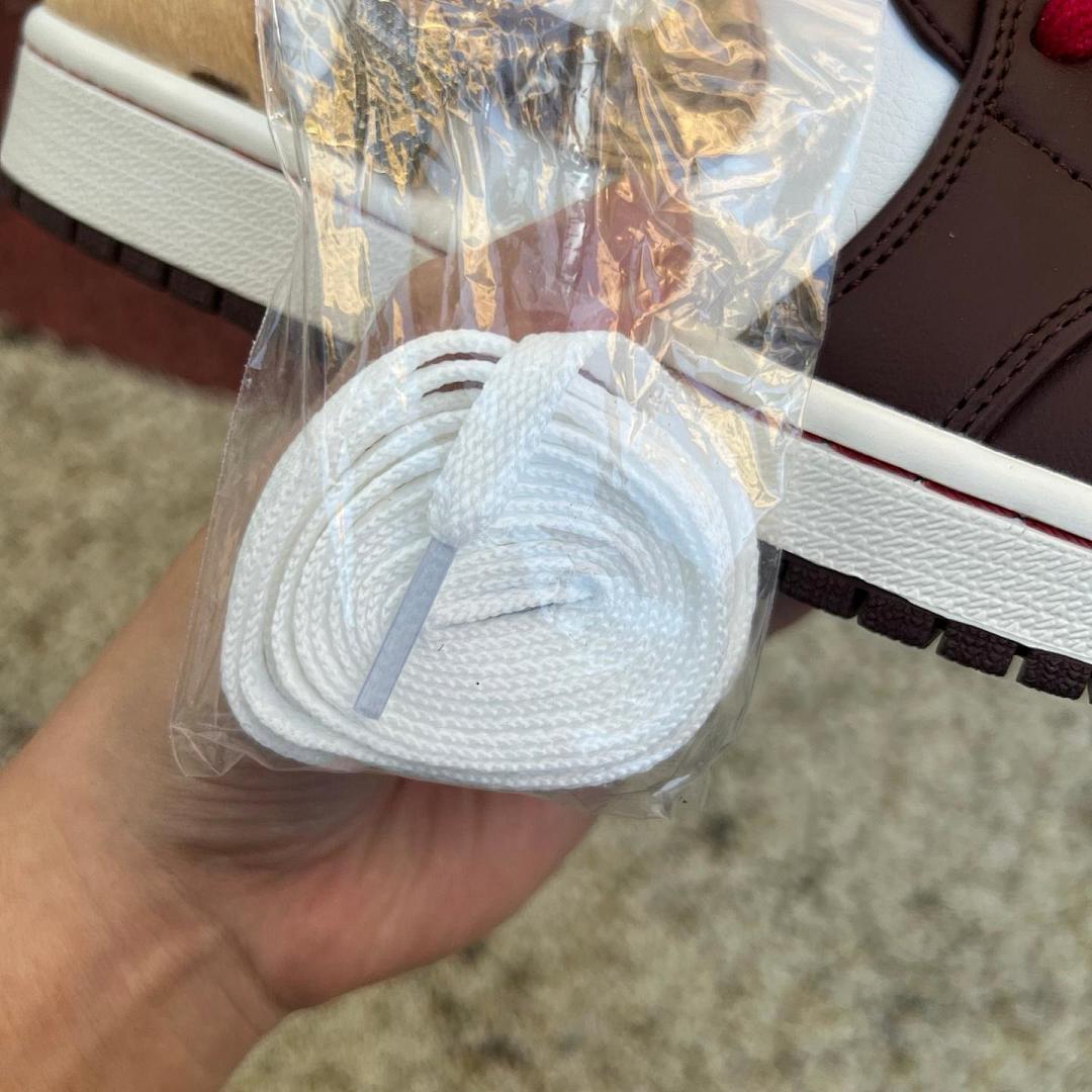 Air Jordan 1 Low Western Cowboy Cow Print Dark Mocha White Red Calf Hair Sneakers Men's Retro Casual Shoes
