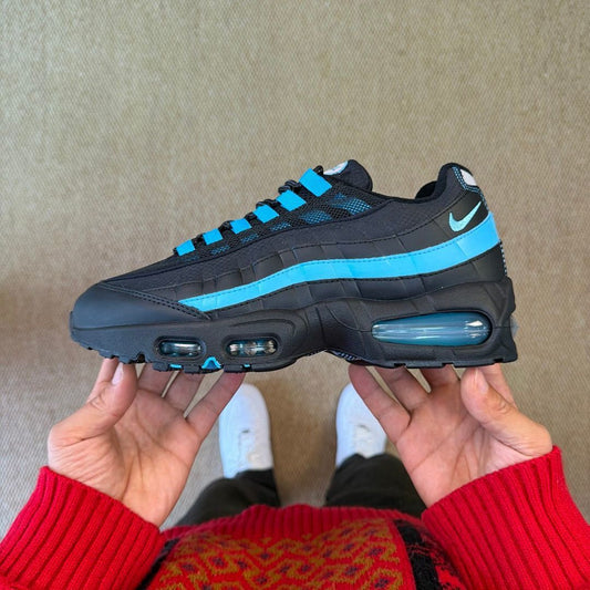 Nike Air Max 95 Black Hyper Royal Unisex Lifestyle Running Sneakers