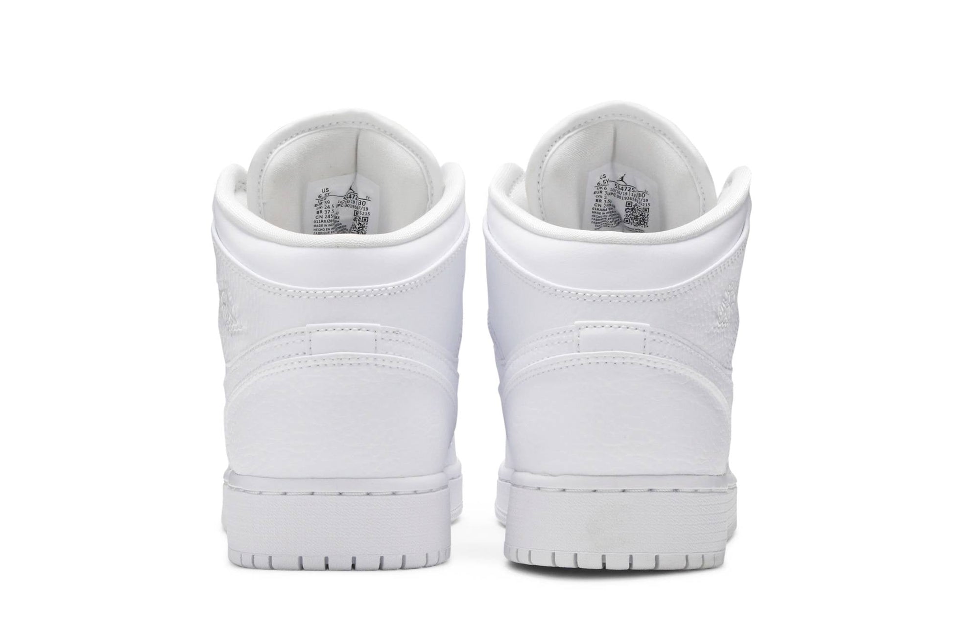 ( Grade School ) Air Jordan 1 Mid 'Triple White' 554725-130
