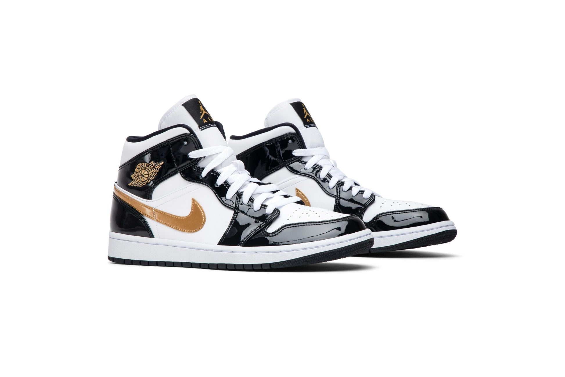 Air Jordan 1 Mid Patent Black Gold 852542-007