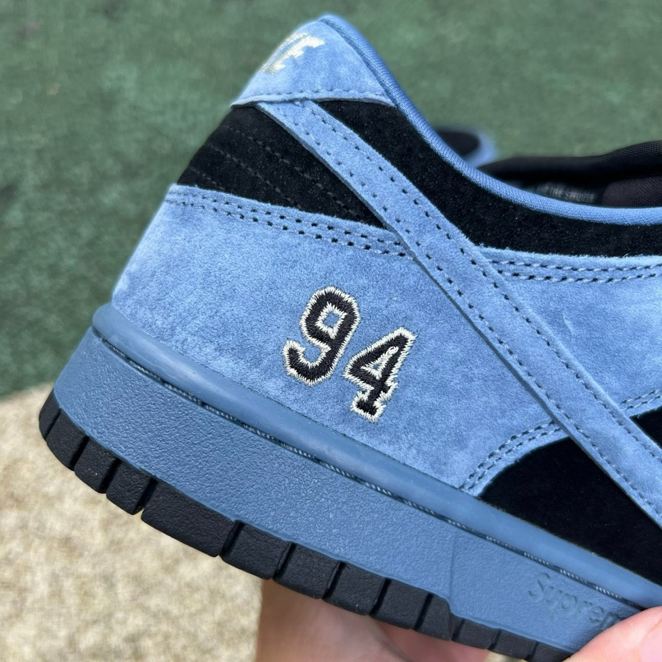 Supreme x Nike Dunk Low SB in the "Ocean Fog"