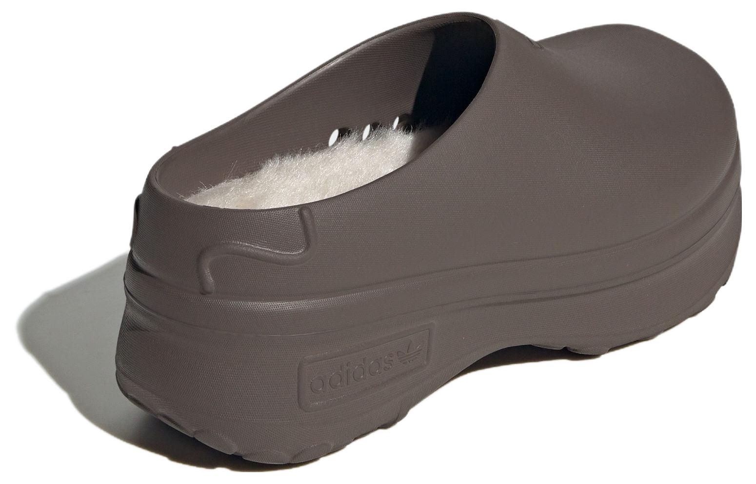 ( Women ) Adidas Originals Adilette Clog Plush Brown IH3360