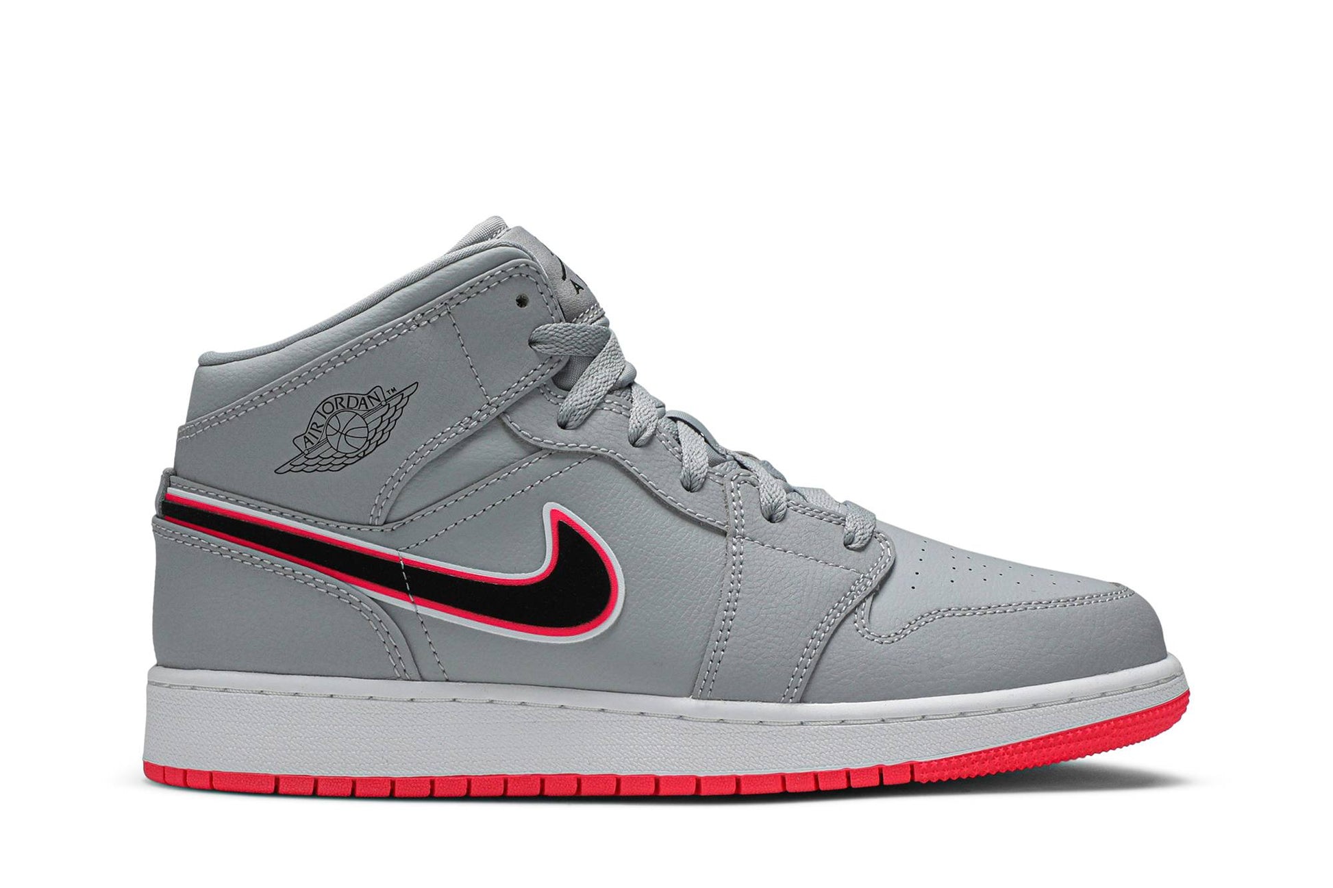 ( Grade School ) Air Jordan 1 Mid 'Wolf Grey Pink' 555112-060