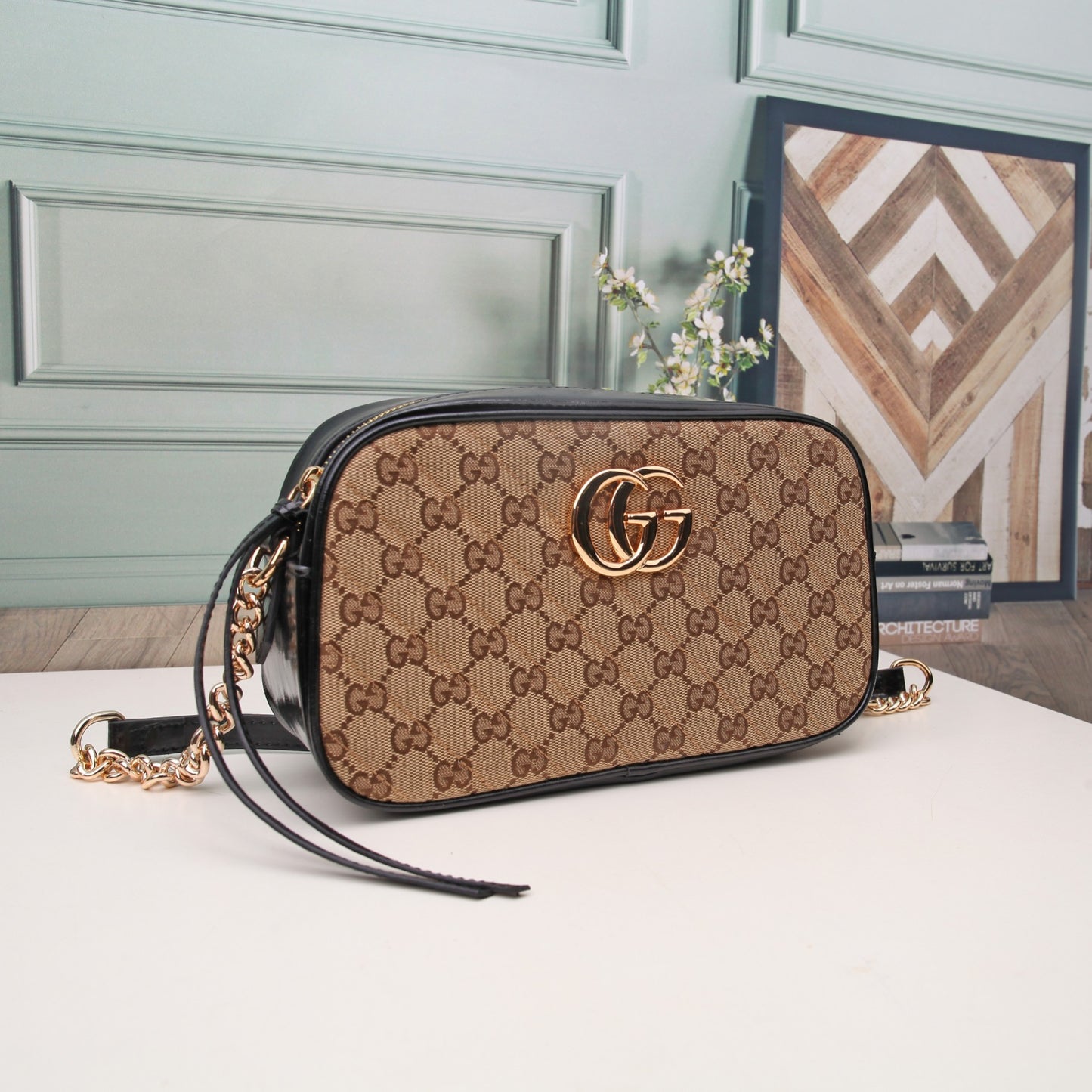 Gucci GG Marmont Small Shoulder Bag in GG Supreme Canvas