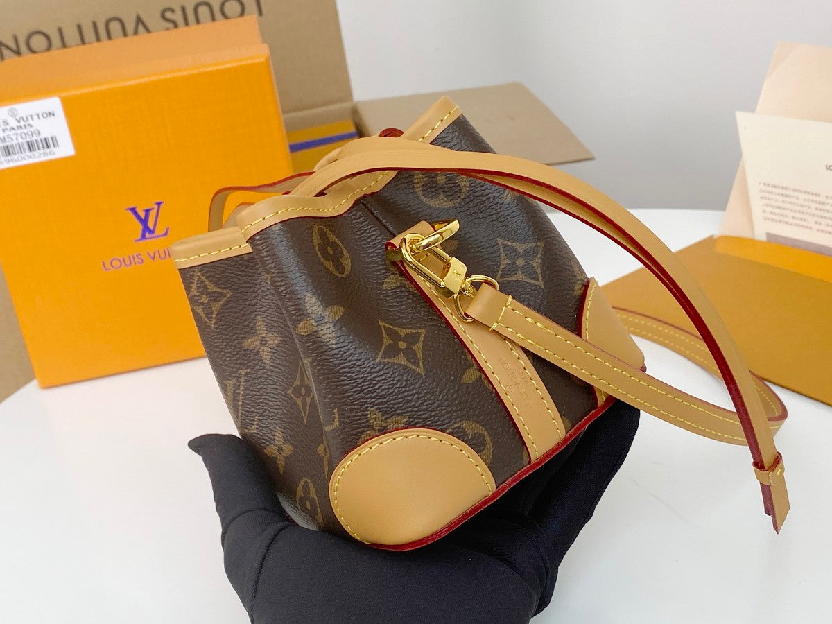 Louis Vuitton Nano Noé Monogram Canvas Crossbody Bucket Bag