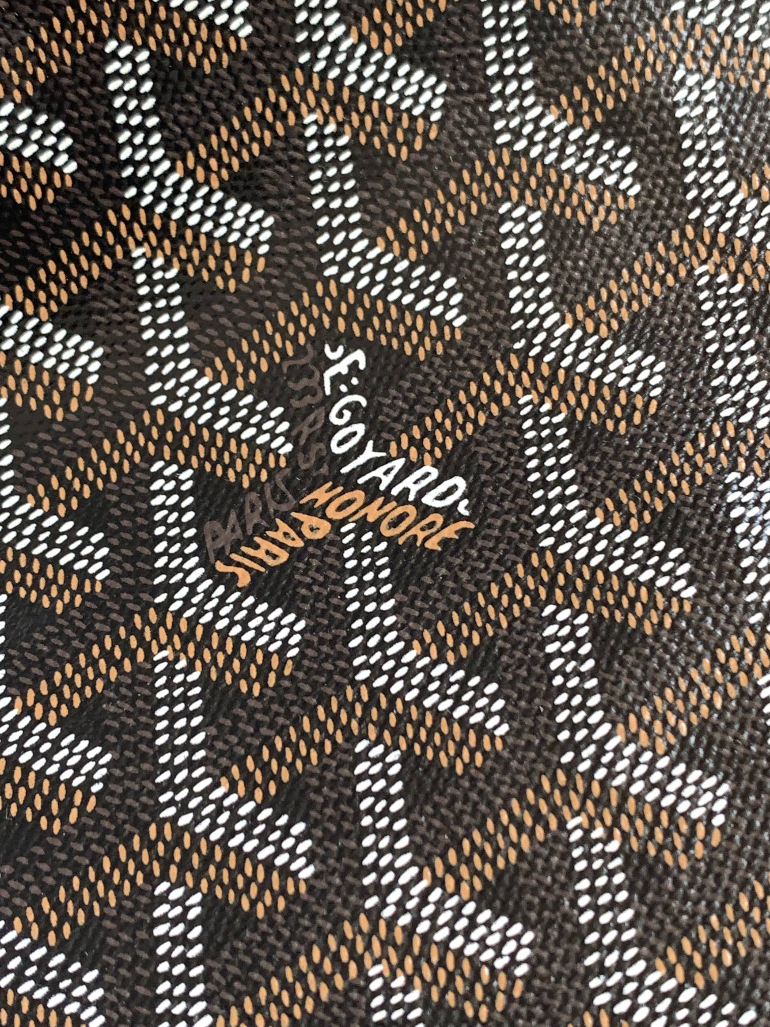 Gogy Classic Chevron Print Canvas Tote Bag with Leather Straps