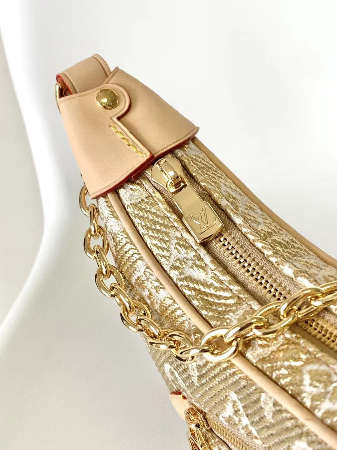 Louis Vuitton Monogram Empreinte Loop Bag - Beige Crescent Handbag