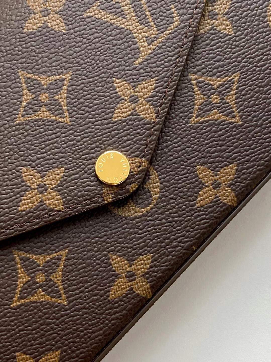 Louis Vuitton Monogram Félicie Strap & Go Crossbody Bag with Khaki Green Strap