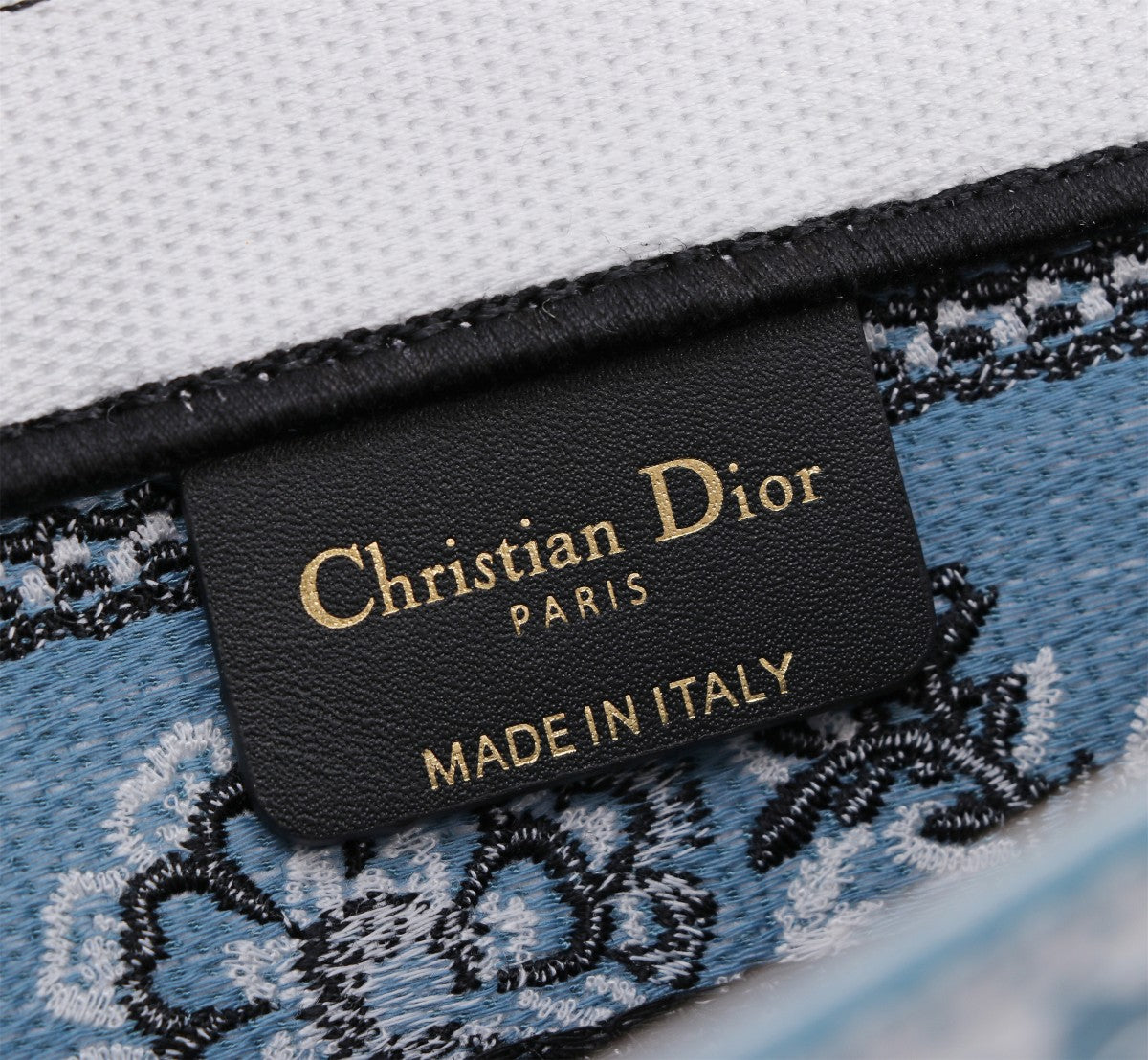 Christian Dior Blue Embroidered Butterfly Book Tote Bag