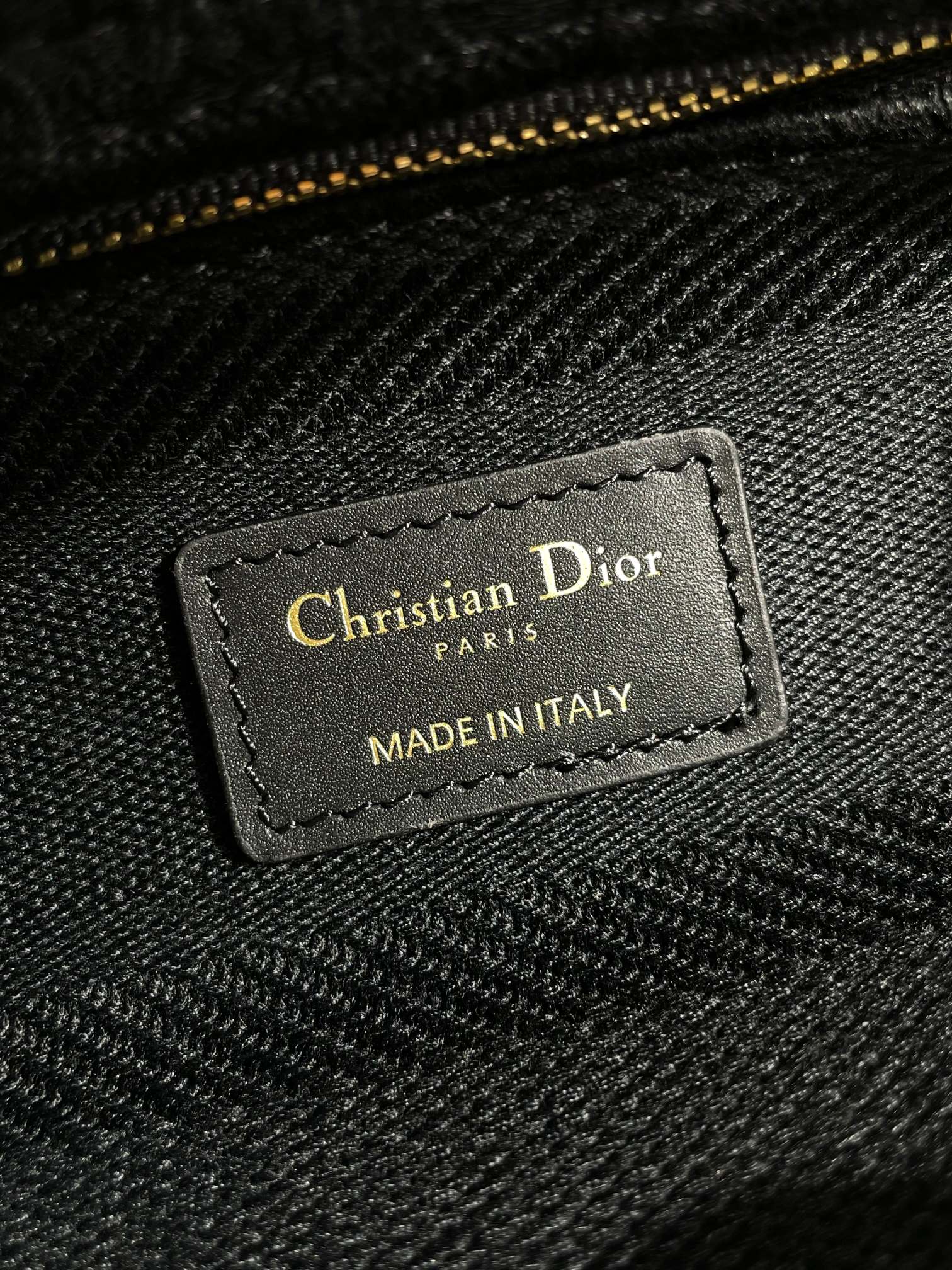 Dior Luxury Embroidered Navy Blue Canvas Top Handle Bag with Strap