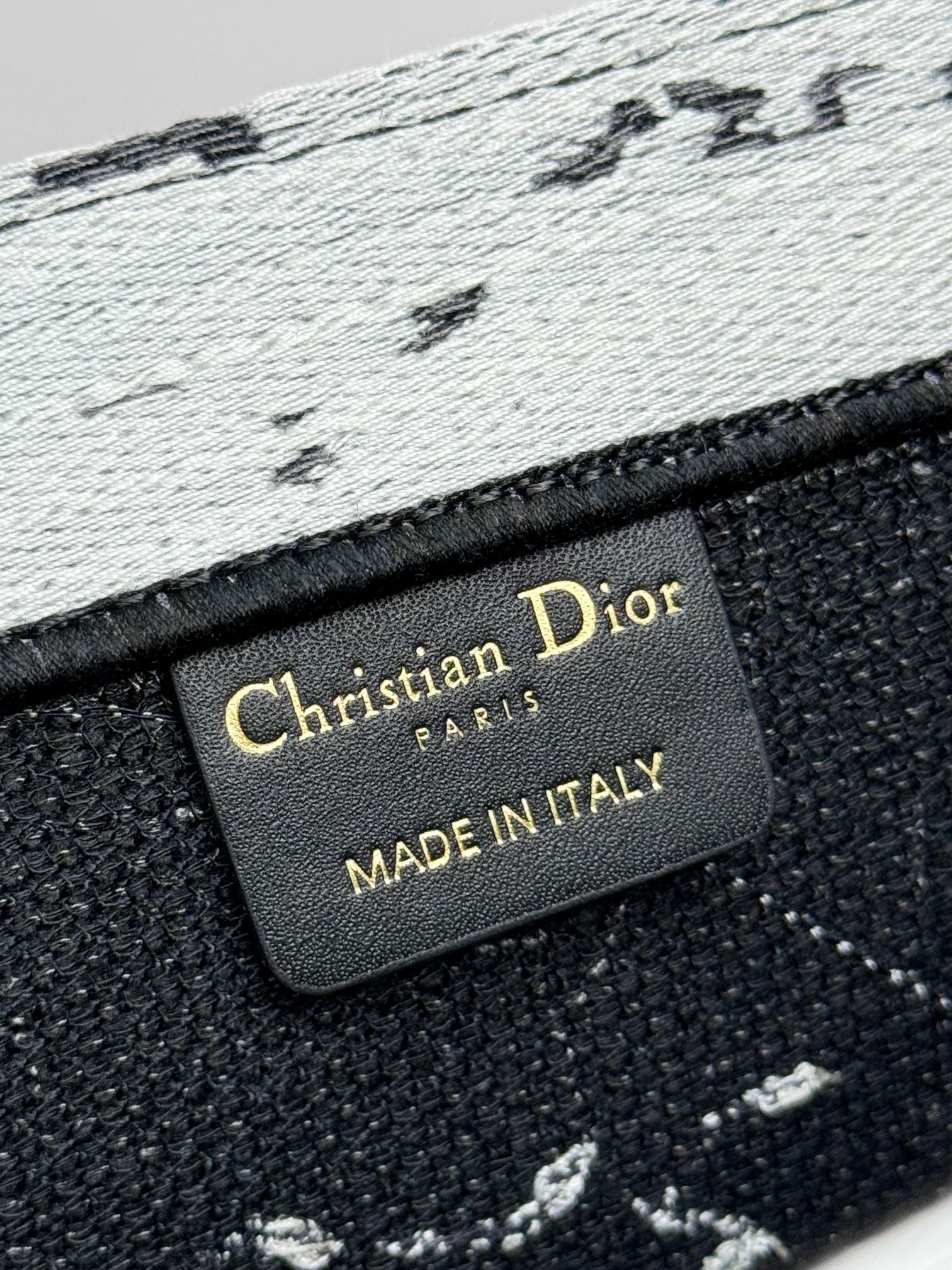 Christian Dior Large Book Tote Black and White New York City Skyline Motif