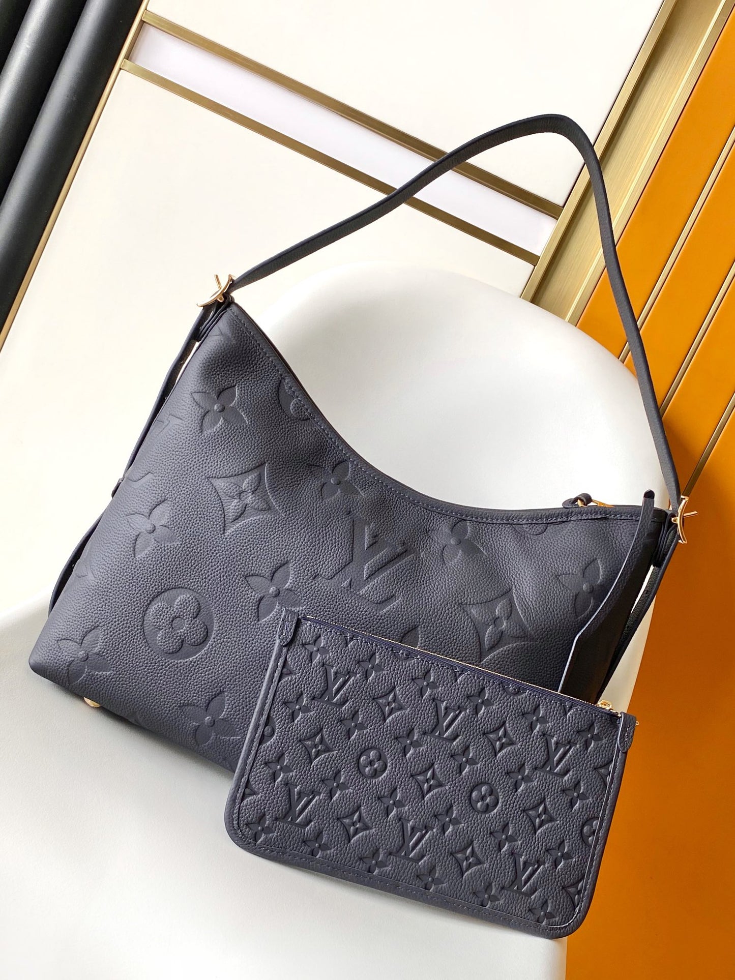 Louis Vuitton Bagatelle Monogram Empreinte Leather Shoulder Bag - Marine Blue