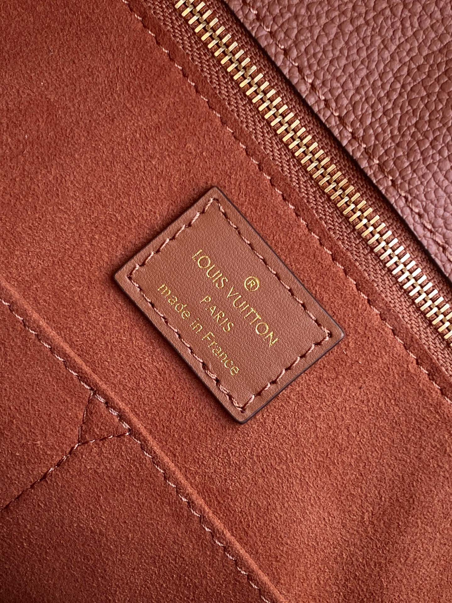 Louis Vuitton OnTheGo MM Monogram Empreinte Leather Tote Bag - Cognac Brown