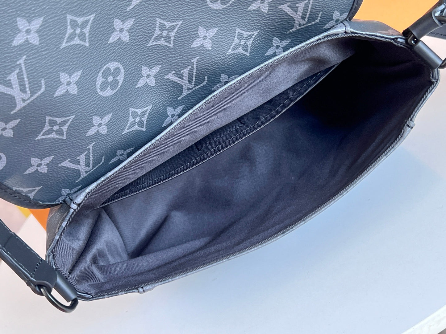 Louis Vuitton Black Monogram Pattern Canvas Crossbody Messenger Bag