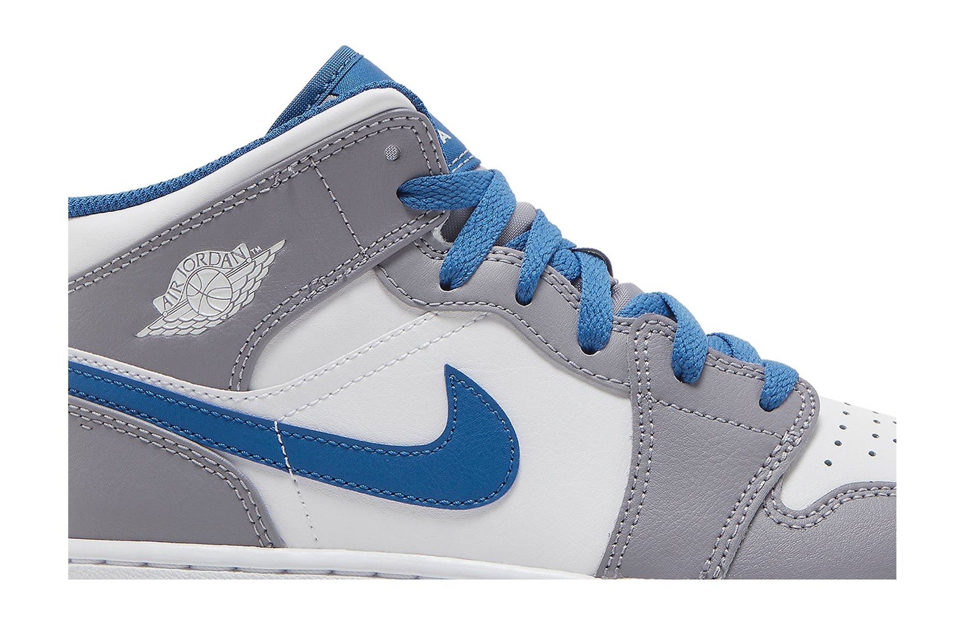 ( Grade School ) Air Jordan 1 Mid 'Cement True Blue' DQ8423-014