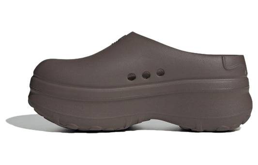 ( Women ) Adidas Originals Adilette Clog Plush Brown IH3360