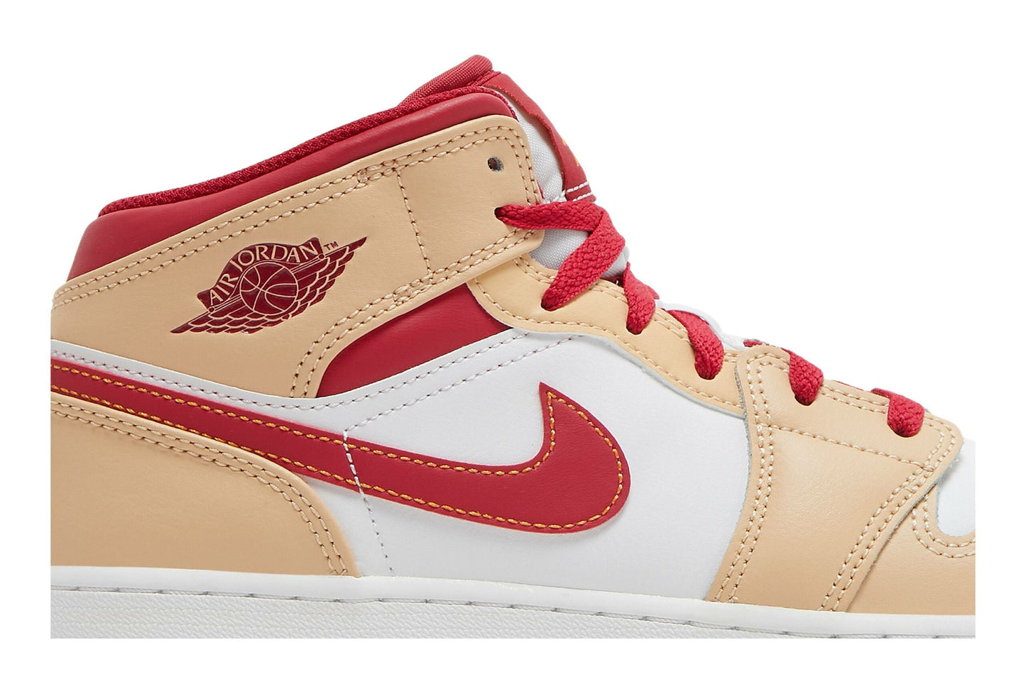 ( Grade School ) Air Jordan 1 Mid 'Beige Red' 554725-201